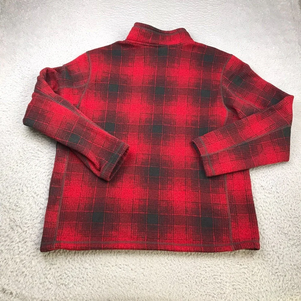 The North Face Novelty Gordon Lyons 1/4 Zip Fleece Pullover Mens XL Red Plaid
